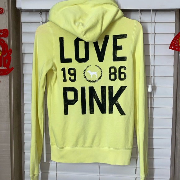PINK Victoria's Secret Yellow Hoodie - Picture 1 of 4